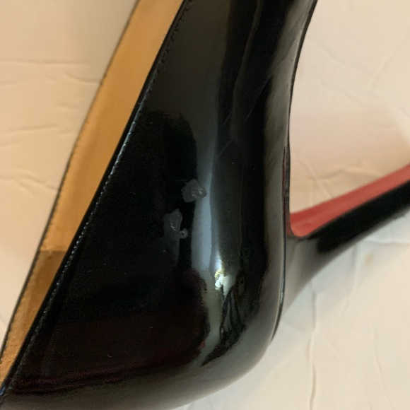 Christian Louboutin Simple Pumps Black Patent Leather Heels Size 37 1/2 or 7.5 - Picture 13 of 15